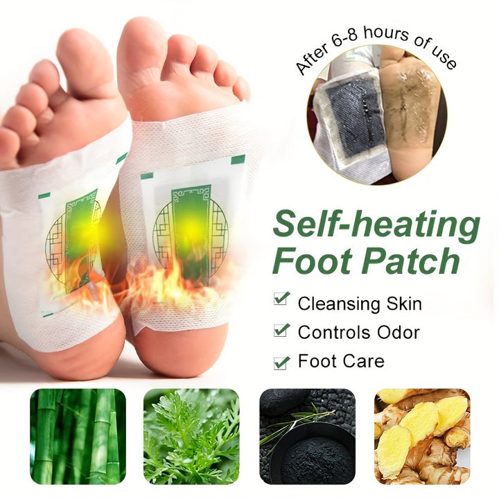 40pcs/4bags Deep Cleansing Foot Patch, Natural Bamboo Vinegar Ginger Powder Foot Pad.