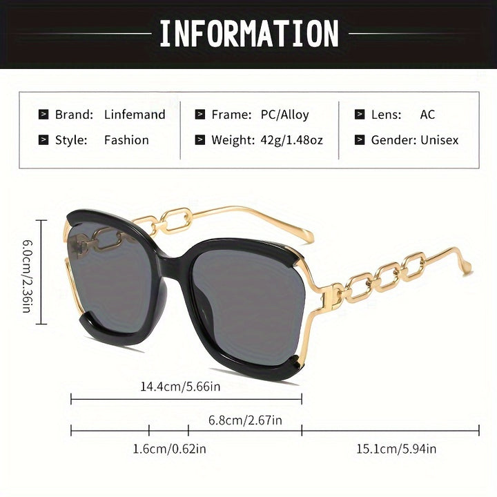 Half Frame Metal Chain Link Glasses For Women.