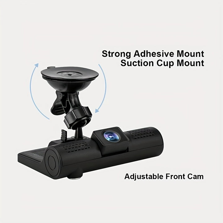 4-inch Large Screen Triple Recording Car DVR With Front, Interior, And Rear Cameras