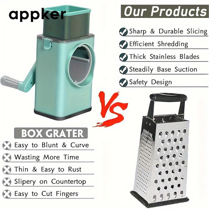 Appker Multifunctional Rotary Cheese Grater.