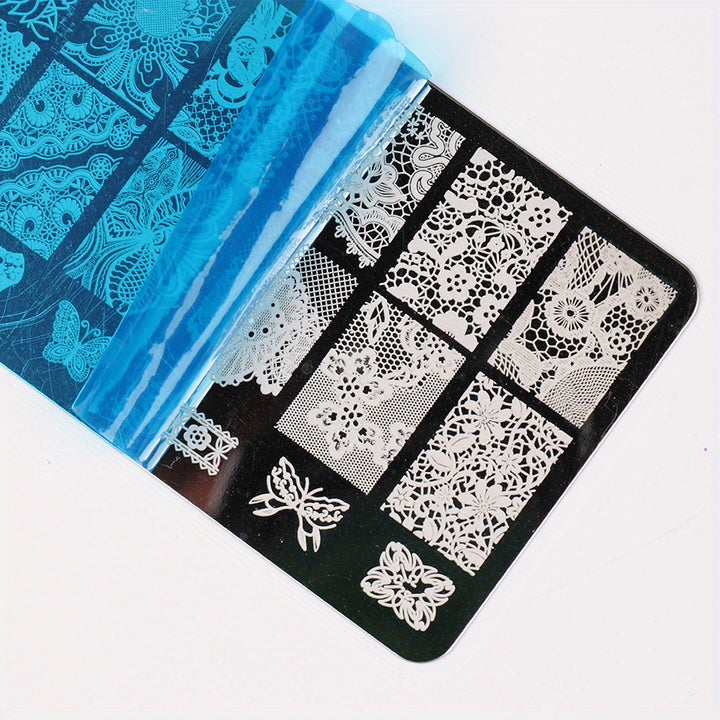 5-Pack Nail Art Stamping Plates, BC Series Stainless Steel Manicure.