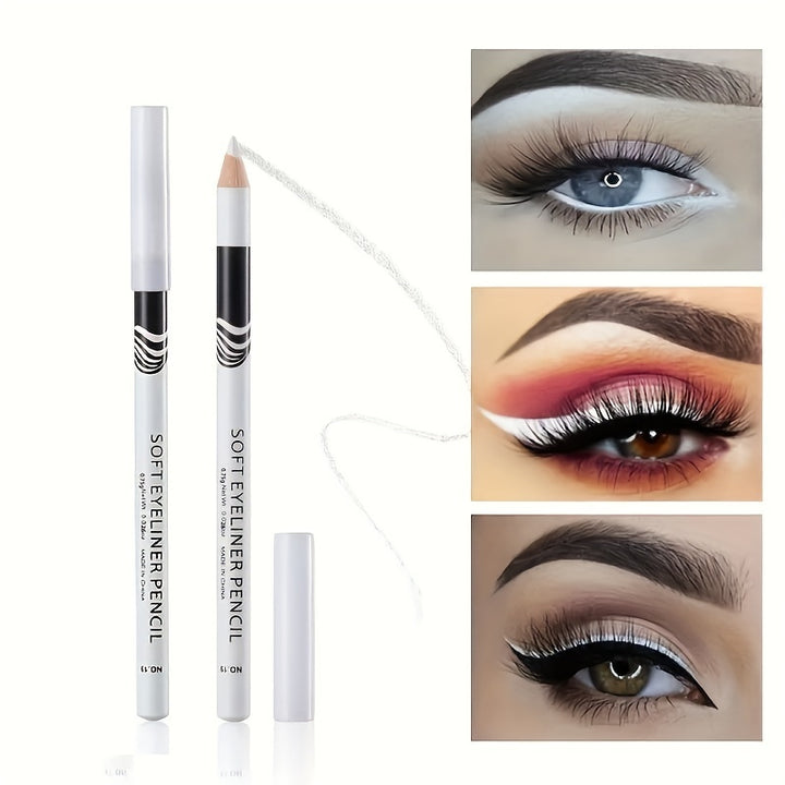 Waterproof White Eyeliner & Highlighter Pencil - Smudge-Proof, Alcohol-Free..