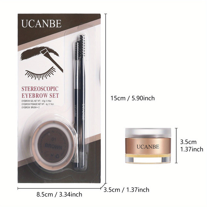 2pcs UCANBE Waterproof Eyebrow Gel & Styling Wax Kit.