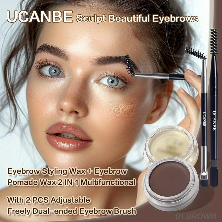 2pcs UCANBE Waterproof Eyebrow Gel & Styling Wax Kit.