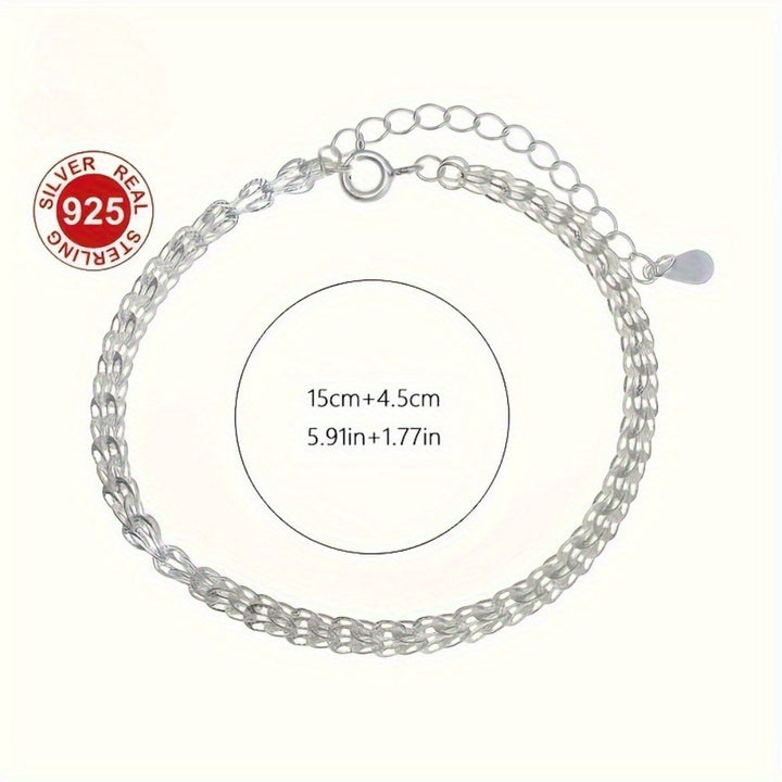 Glamorous 925 Sterling Silver Plated Copper Bracelet.