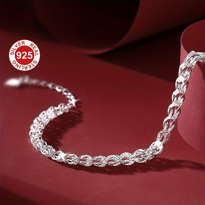 Glamorous 925 Sterling Silver Plated Copper Bracelet.