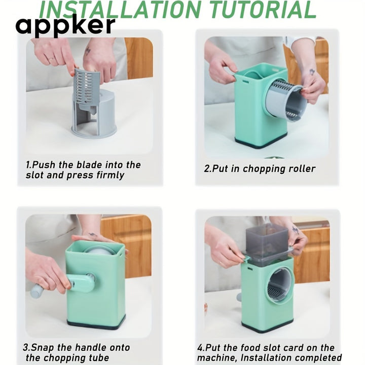 Appker Multifunctional Rotary Cheese Grater.