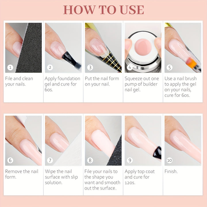 Builder Nail Gel, Pink Nude Cushion Function Gel For Nail Extension.