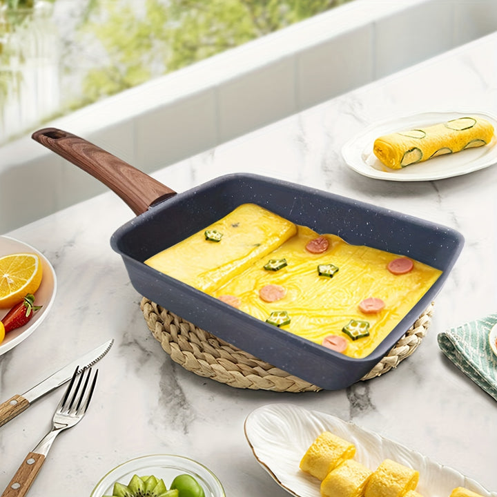 1pc, Japanese-style Omelette Roll Hamburger Patty Rectangular Frying Pan Cast.