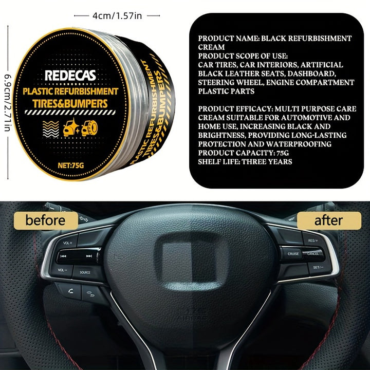 Graphene Tire Refurbishment Cream - Interior Wax for Plastic Parts.