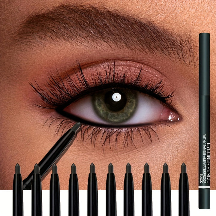 10pcs Waterproof Smudge-Proof Eyeliner Pencil.