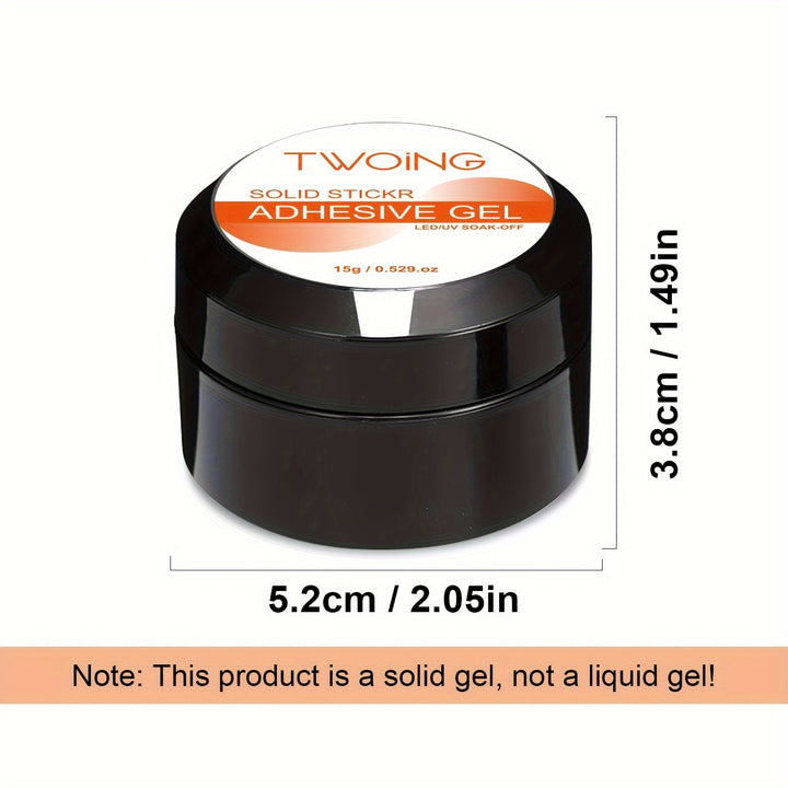 TWING Solid Nail Tips Gel - 15g, Alcohol-Free Adhesive for Press-On False Nails & Acrylic .