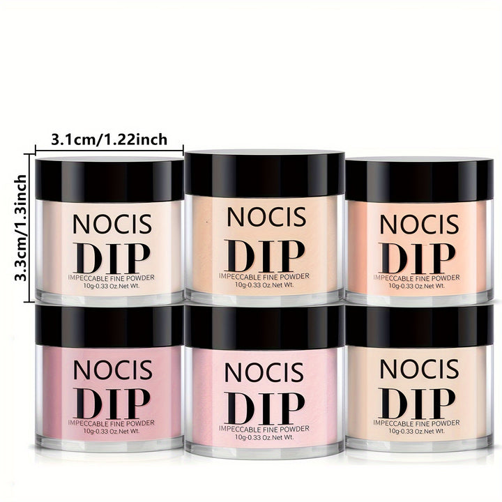 NOCIS 6pcs Nude Pink Dip Powder Set .