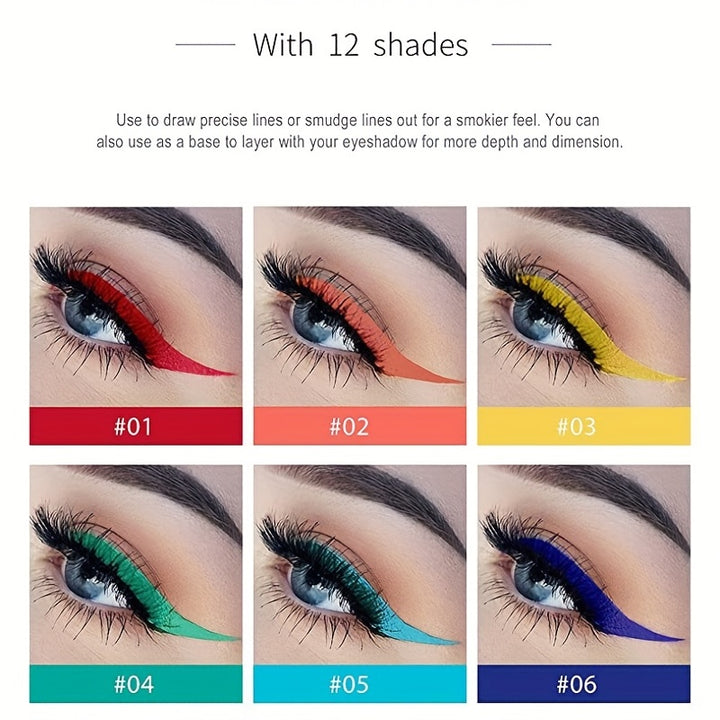 12pcs/Pack Matte Liquid Eyeliner  Waterproof.