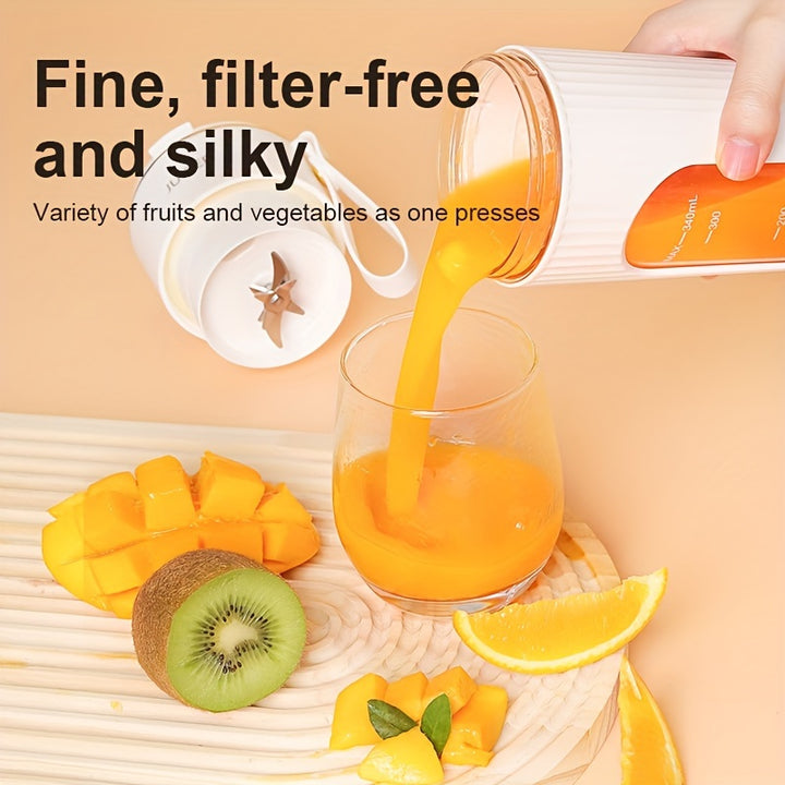 Compact USB Rechargeable Juicer - Portable Blender & Ice Crusher with Digital Display.