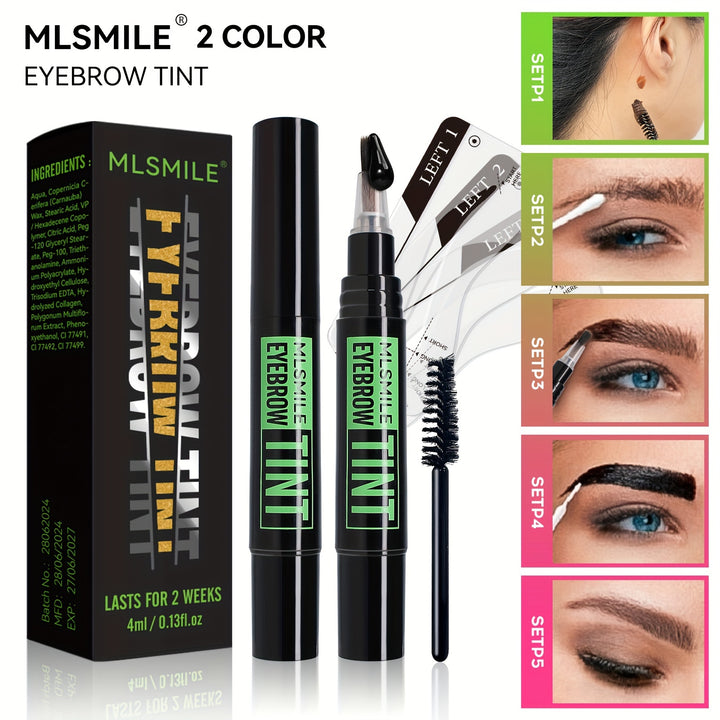 MLSMILE Eyebrow Tint Set: Waterproof Semi-Permanent Eyebrow.