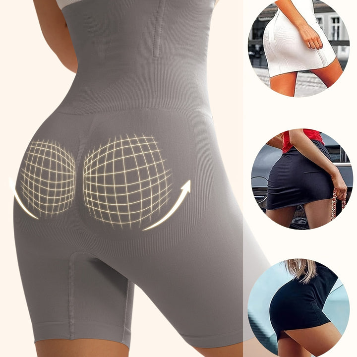 Tummy Control High Waist Sports Shorts, Waist Shaping Running Yoga Shorts, Women's Activewear Wide Waistband