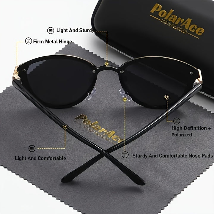 PolarAce Luxury Cat Eye Polarized Fashion Glasses - Elegant & Sexy, Perfect for Men & Women.