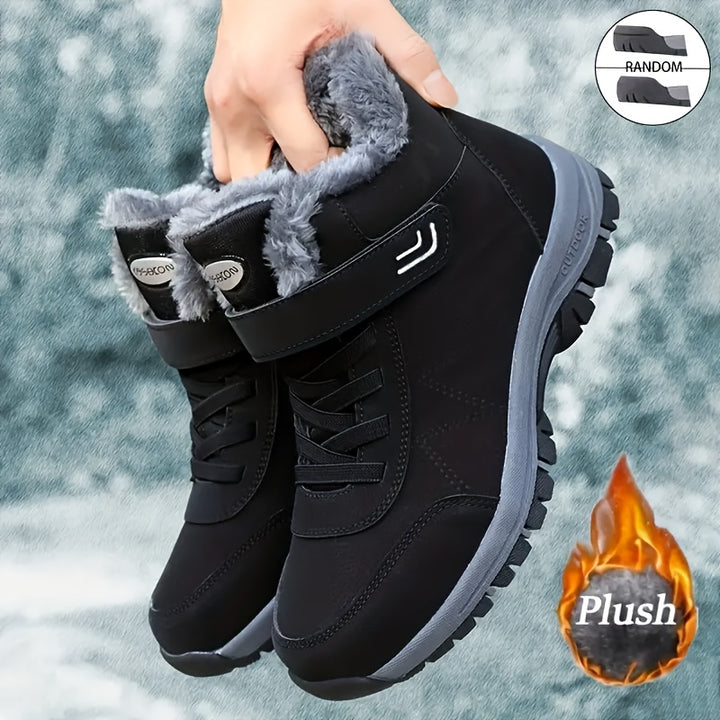 Women's Winter Snow BShoes oots, Plush Lined Non-slip Warm High-top Sneakers, Casual.