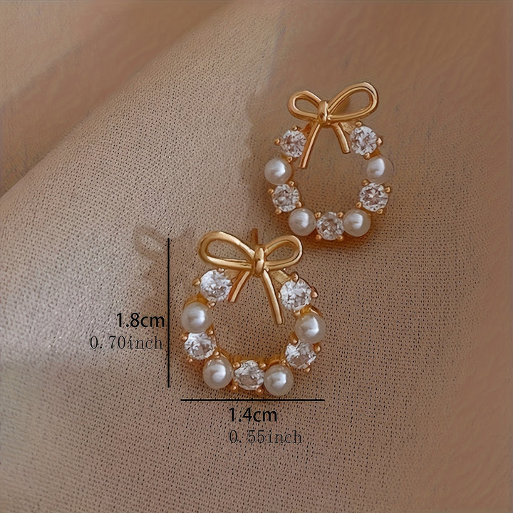 2pcs Women'S Fashion Earrings Vacation Style Luxury 925 Silver.