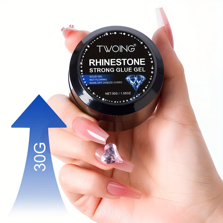 TWOING 30g UV Cured Rhinestone Adhesive - Strong, Long-Lasting Gel Glue for Nail Art.