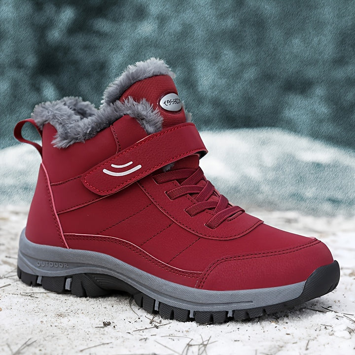 Women's Winter Snow BShoes oots, Plush Lined Non-slip Warm High-top Sneakers, Casual.