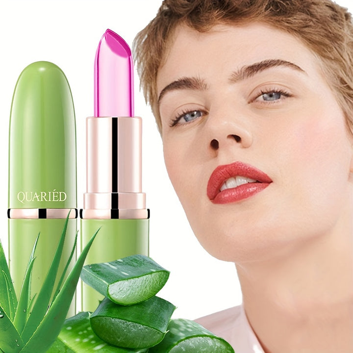 Moisturize Aloe Vera Lipstick, Magic Temperature Color Change Lip Balm Long Lasting.