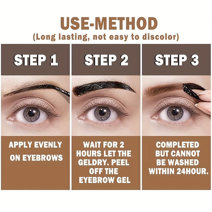 QICQ Tattoo Easy Peel-Off Eyebrow Gel Set - Full Coverage Waterproof.