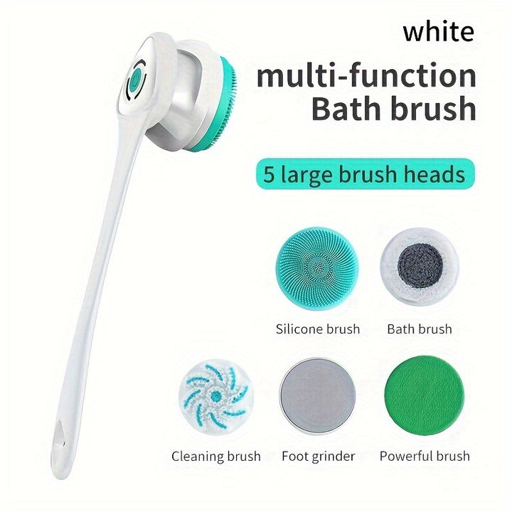 Rechargeable Electric Body Scrubber - USB-Powered Silicone Bath Brush.