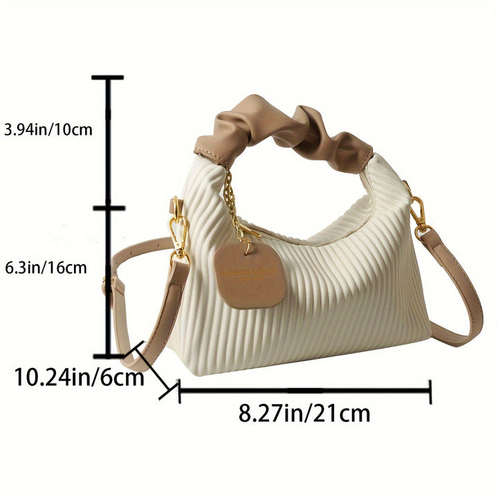 Women's Fashion Pleated Clutch Evening Bag, Elegant PU.