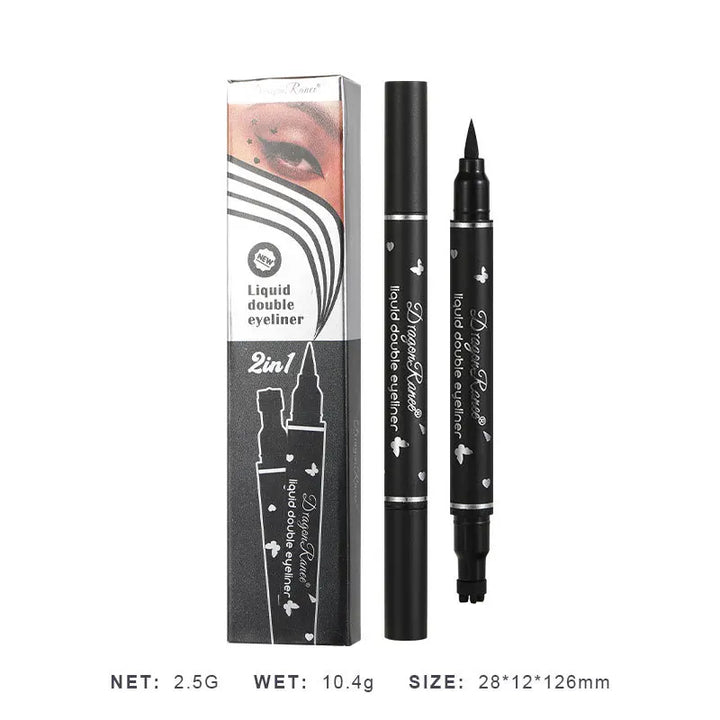 2 IN 1 Butterfly Seal Eyeliner Pen Star Moon Stamp Long-Lasting Waterproof Black.