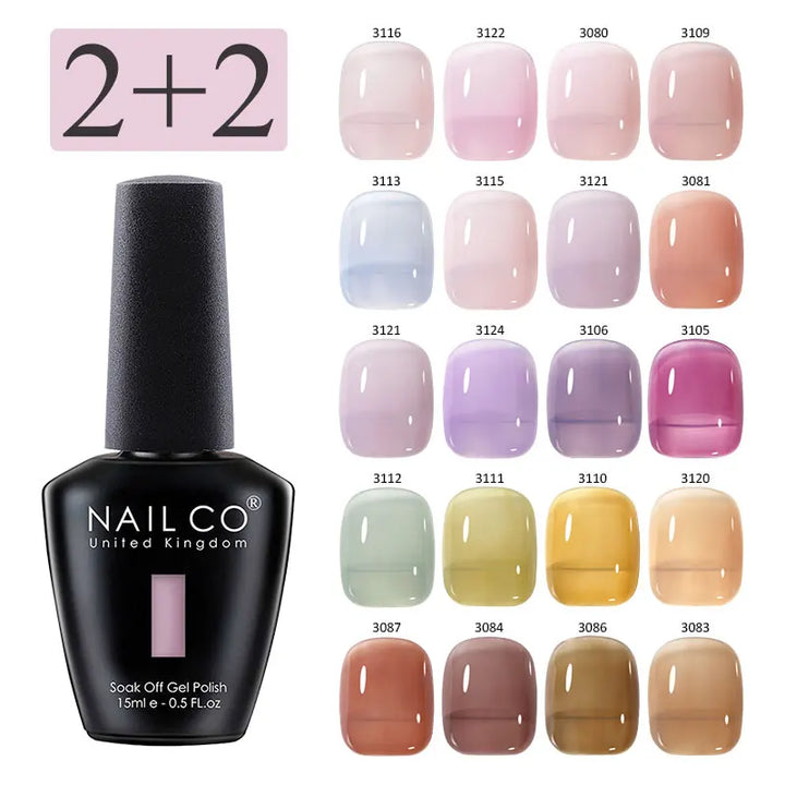 4pcs 15ml Autumn Winter Translucent Color Gel Nail Polish.