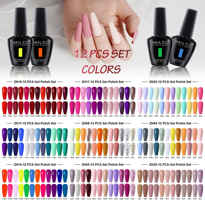 NAILCO 12pcs/Set Gel Nail Polish.