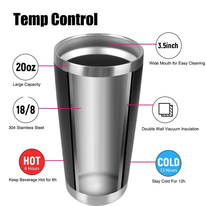 473ml Cold Beer Cup With Bottle Opener Lid Stainless Steel Thermos Water Coffee.