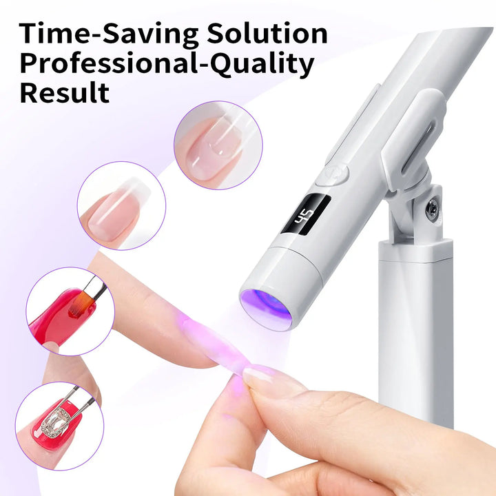 Mini UV LED Light For Gel Nails USB Rechargeable Handheld Portable Nail Lamp.