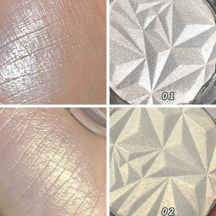 2 Colors Diamond Highlighter Powder Palette Glitter Face.