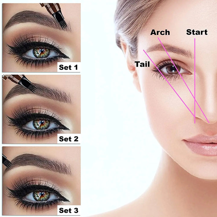 4 Point Eyebrow Pencil Maquillajes Para Mujer Waterproof.