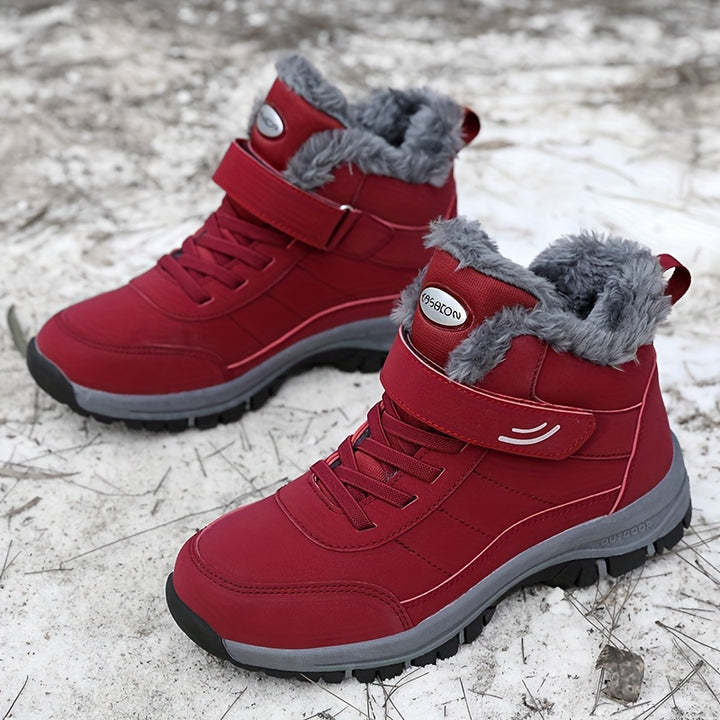 Women's Winter Snow BShoes oots, Plush Lined Non-slip Warm High-top Sneakers, Casual.