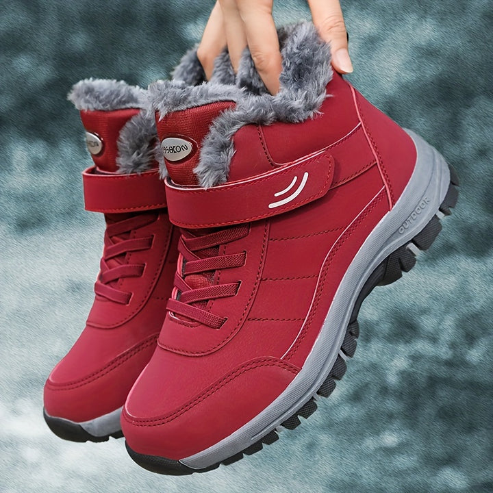 Women's Winter Snow BShoes oots, Plush Lined Non-slip Warm High-top Sneakers, Casual.