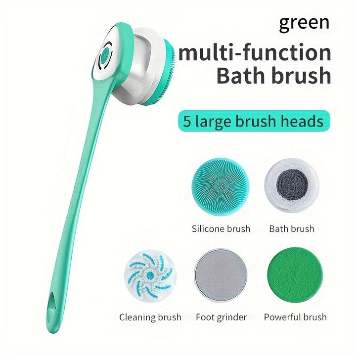 Rechargeable Electric Body Scrubber - USB-Powered Silicone Bath Brush.