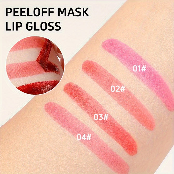 Peel-Off Lip Gloss in 4 Shades - Long-Lasting, Waterproof.