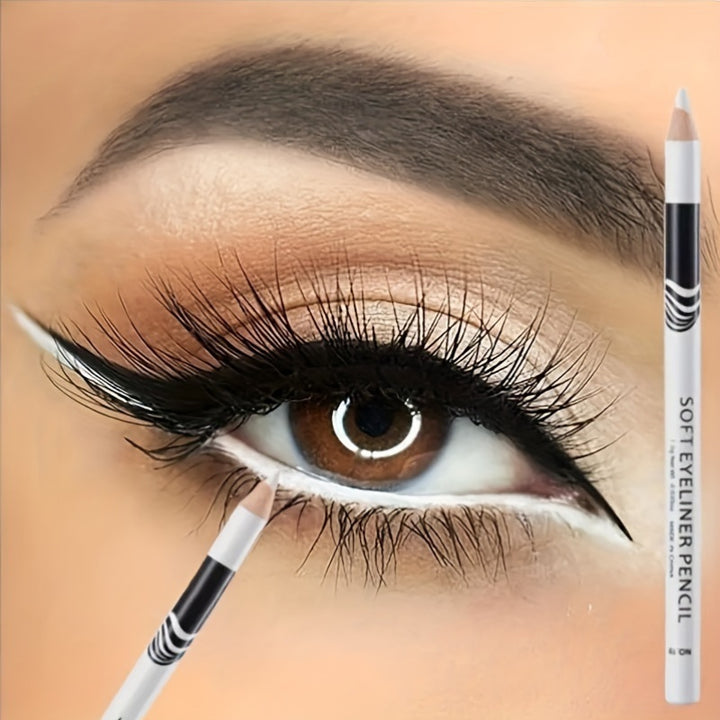 Waterproof White Eyeliner & Highlighter Pencil - Smudge-Proof, Alcohol-Free..