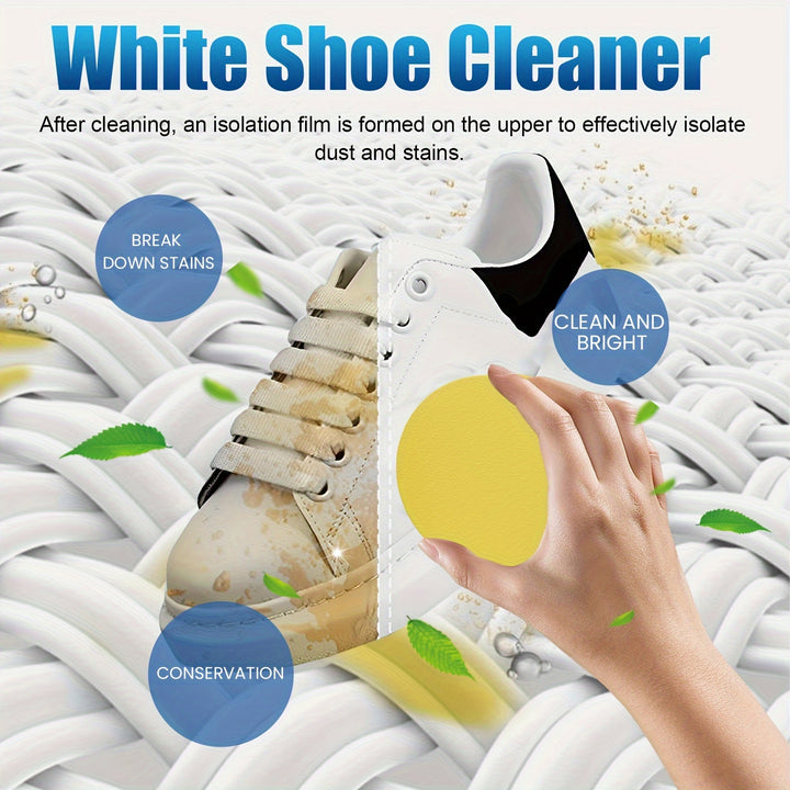 Earepis White Shoe Cleaner: 3.53oz+Sponge, Shoe Cleaning & Repair Kit, Brightens..