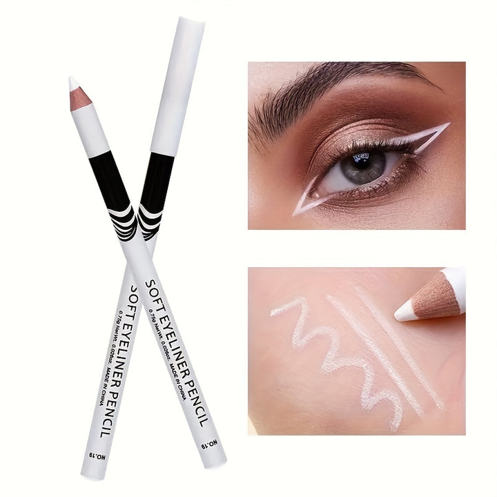 Waterproof White Eyeliner & Highlighter Pencil - Smudge-Proof, Alcohol-Free..