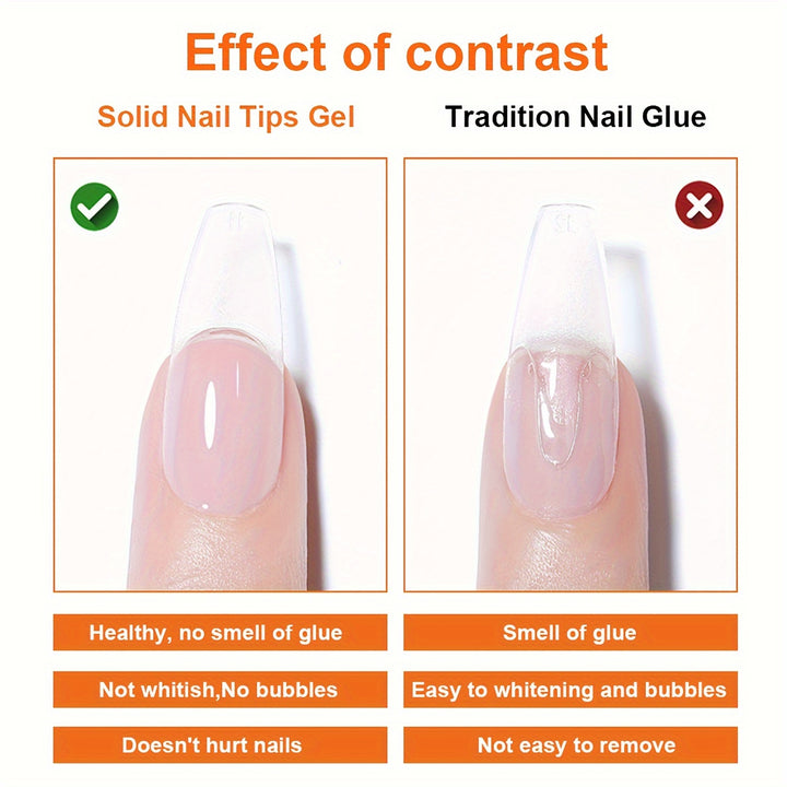 TWING Solid Nail Tips Gel - 15g, Alcohol-Free Adhesive for Press-On False Nails & Acrylic .