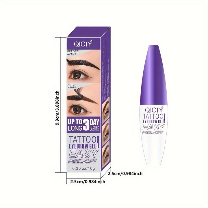 QICQ Tattoo Easy Peel-Off Eyebrow Gel Set - Full Coverage Waterproof.