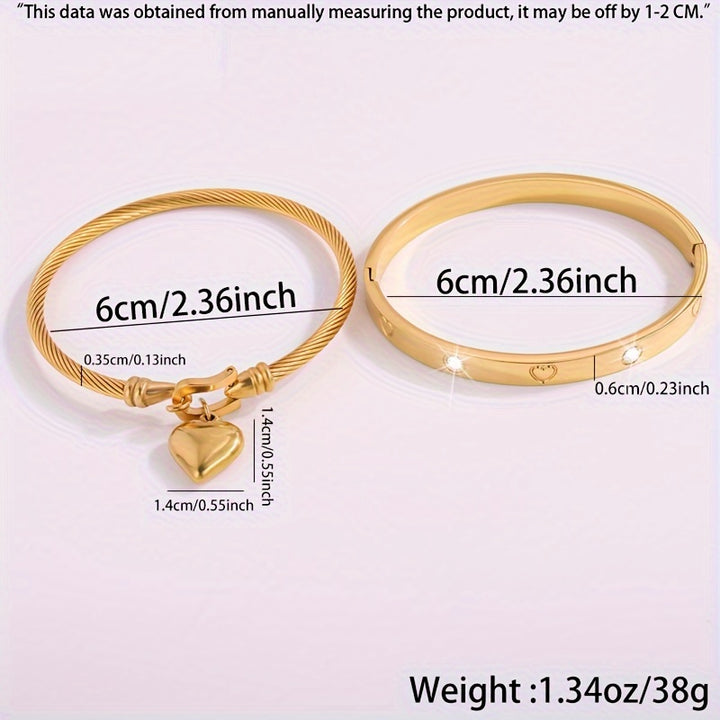 2pcs Fashion Stainless Steel Love Pendant Bracelets.