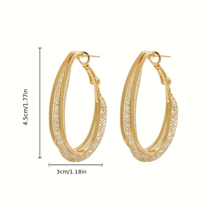 Gorgeous Mesh Hoop Alloy Earrings.