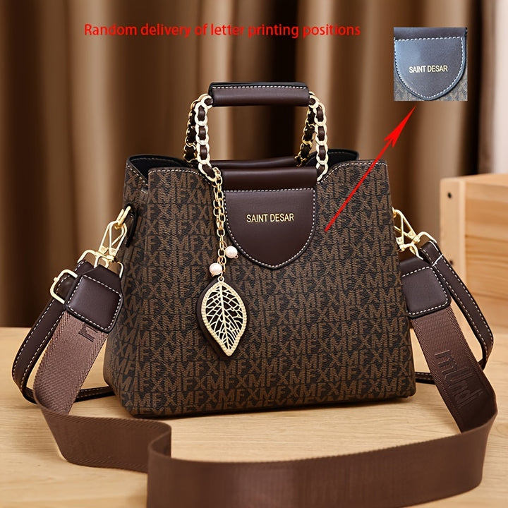 Casual Shoulder Bag Crossbody Bag With Zipper Closure, Wide & Removable Strap.