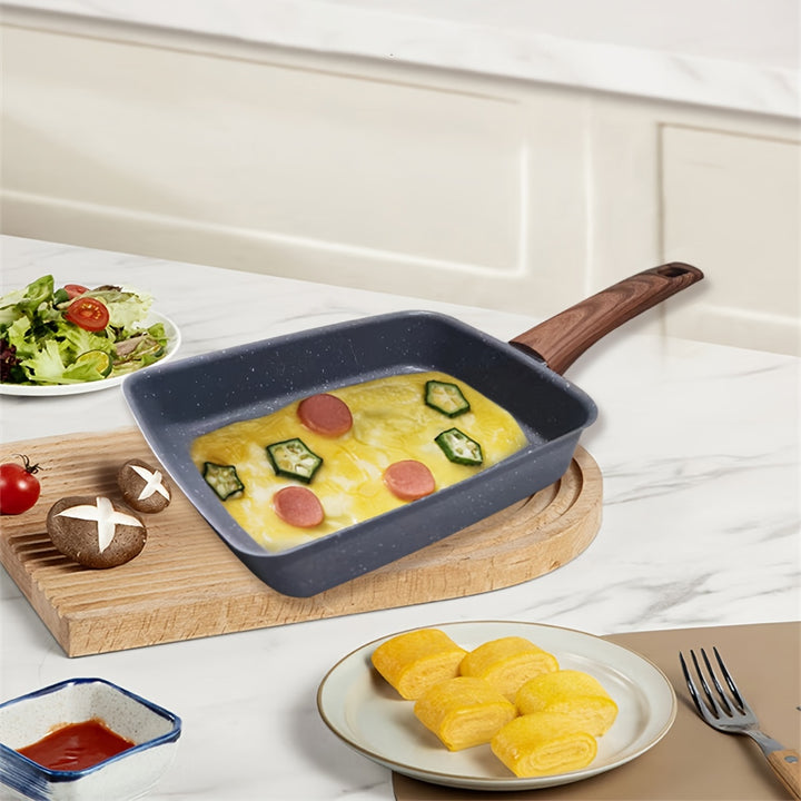 1pc, Japanese-style Omelette Roll Hamburger Patty Rectangular Frying Pan Cast.